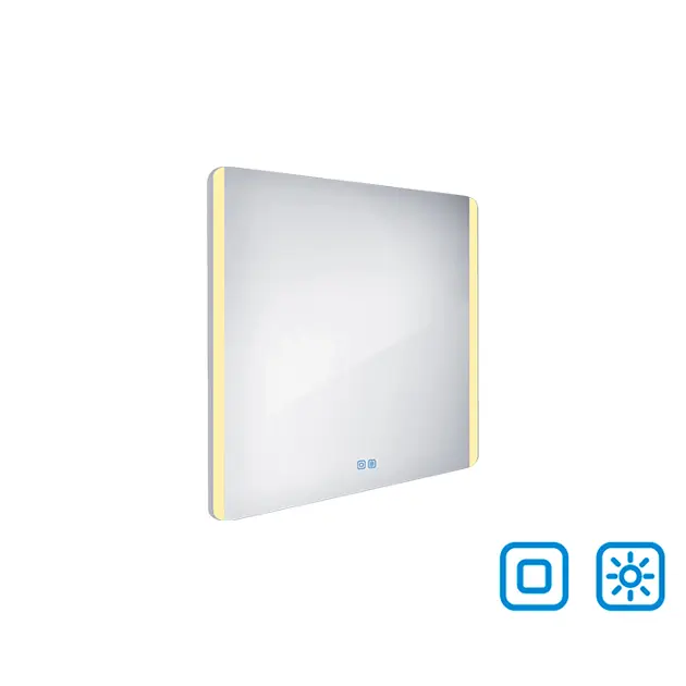 Levně Nimco - Zrcadlo s LED osvětlením, 80x70 cm, dvěma dotykovými senzory ZP 17003VX