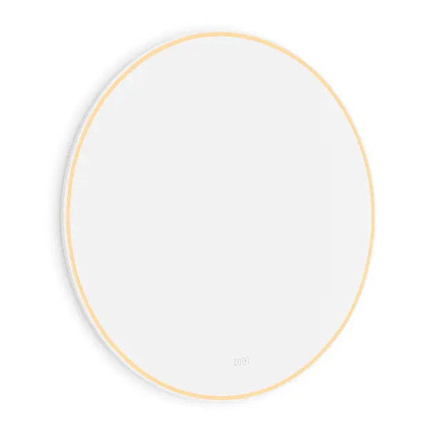 Levně Nimco - Zrcadlo s LED osvětlením, průměr 100 cm, dvěma dotykovými senzory, matná bílá ZPB 28004RVX-05