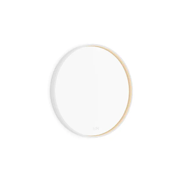 Levně Nimco - Zrcadlo s LED osvětlením, průměr 60 cm, dvěma dotykovými senzory, matná bílá ZPB 31000RVX-05