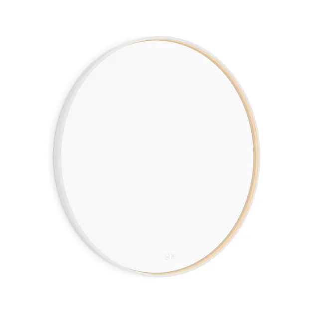 Levně Nimco - Zrcadlo s LED osvětlením, průměr 90 cm, dvěma dotykovými senzory, matná bílá ZPB 31003RVX-05
