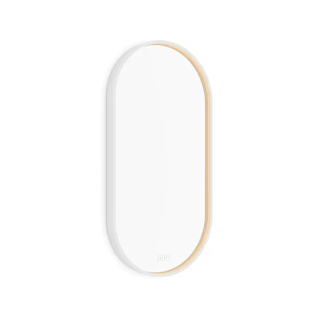 Nimco - Spiegel mit LED-Beleuchtung, 40x80 cm, zwei Berührungssensoren, mattweiß ZPB 32002LVX-05