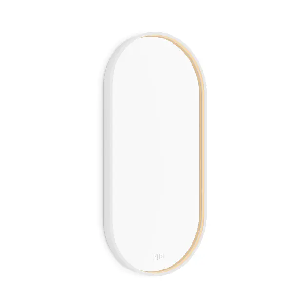 Nimco - Spiegel mit LED-Beleuchtung, 50x100 cm, zwei Berührungssensoren, mattweiß ZPB 32004LVX-05