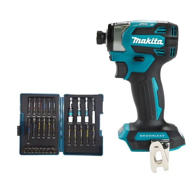 Levně Makita - 18V AKU rázový šroubovák s příslušenstvím, bez baterie a nabíječky DTD173ZJX2