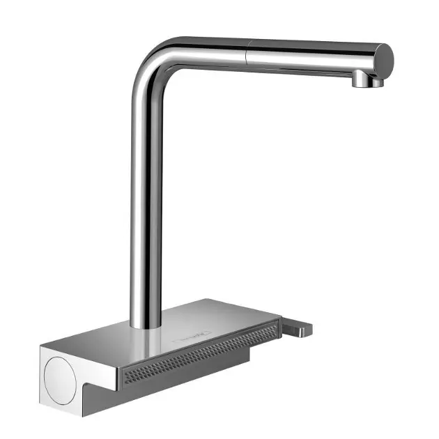 E-shop Hansgrohe - Drezová batéria Aquno Select s výsuvnou koncovkou a plochým sprchovým prúdom, chróm 73836000IIJ2
