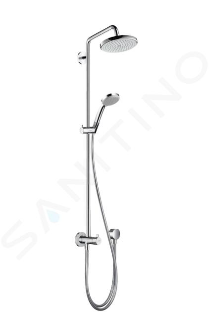 Hansgrohe Croma 220 - Duschsäule Reno 220 mm, Duscharm 400 mm, 1 Strahl, verchromt 27224000