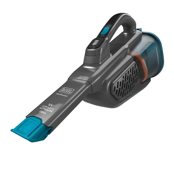 BLACK+DECKER - 12V AKU ruční vysavač, nabíjecí stanice, titanová/modrá BHHV320B-QWIIJ2