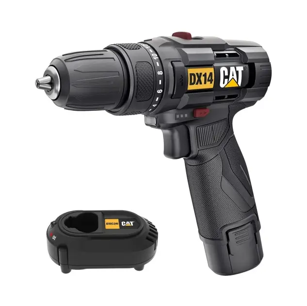 Caterpillar - 18V AKU fúrócsavarhúzó, 1x akkumulátor 2,0 Ah Li-Ion, töltő DX145