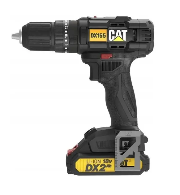 Caterpillar - 18 V AKU ütvefúró/csavarozó, 2 db Li-ion 2.0 Ah akkumulátor, töltő DX155.1