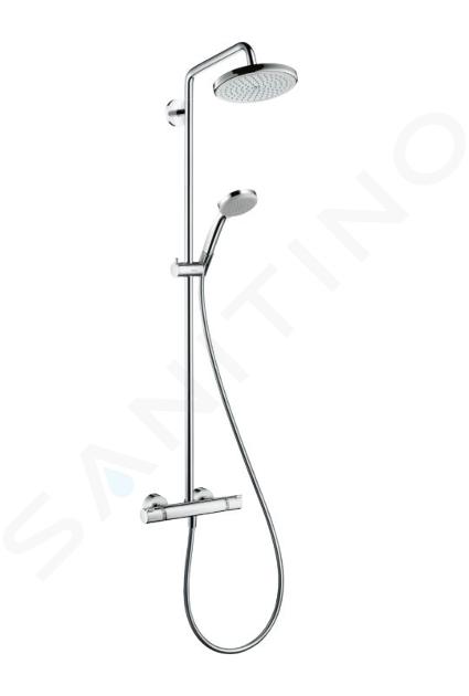 Hansgrohe Croma 220 - Sprchový set Showerpipe s termostatom, 220 mm, 4 prúdy, EcoSmart 9 l/min, chróm 27188000