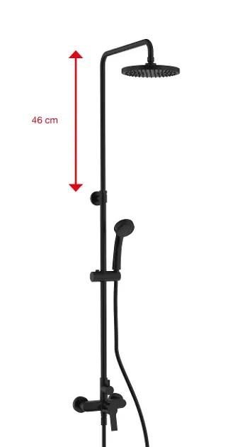 Jika Cubix - Set za tuš s slavinom, promjer 20 cm, mat crna H3312I77165311