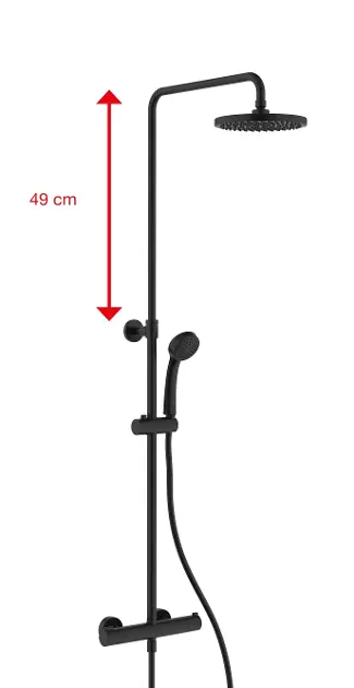 Jika Cubix - Set za tuš s termostatom, promjer 20 cm, mat crna H3332I77165311