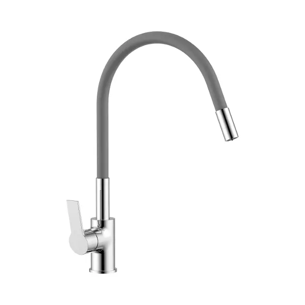 Jika Cubix - Dřezová baterie s flexibilním ramenem a sprškou, šedá/chrom H3512I17702201