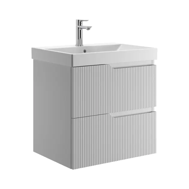 Jika Cubito Style - Ormarić za umivaonik, 55 x 57 x 45 cm, 2 ladice, mat bijela H40J4404023041