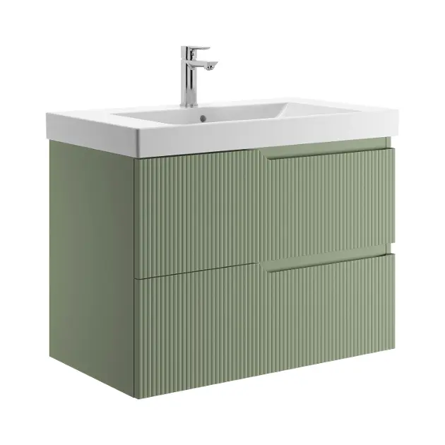 Jika Cubito Style - Ormarić za umivaonik, 80 x 57 x 45 cm, 2 ladice, menta zelena H40J4424023541