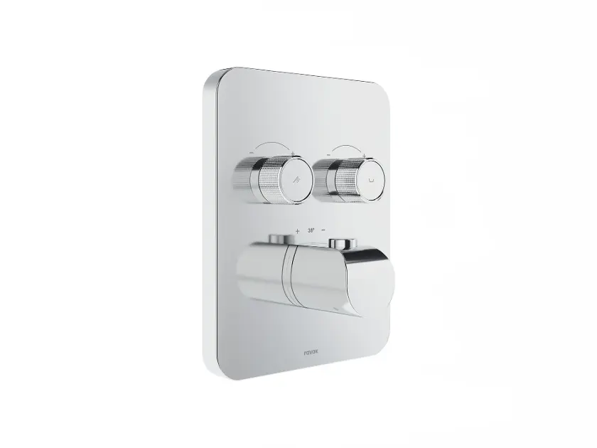 Levně Ravak Flat - Termostatická baterie pod omítku FL 063.00CR.O2.RB072, pro 2 spotřebiče, chrom X070747