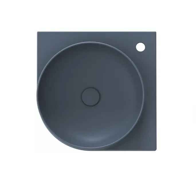 Ravak Yard - Hoekwastafel 45x45 cm, zonder overloop, gat voor kraan, Deepsea Blue XJX07245000