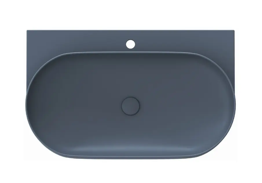 Ravak Yard - Lavabo de 81x50 cm, sin rebosadero, con orificio para grifo, Deepsea Blue XJX07280000