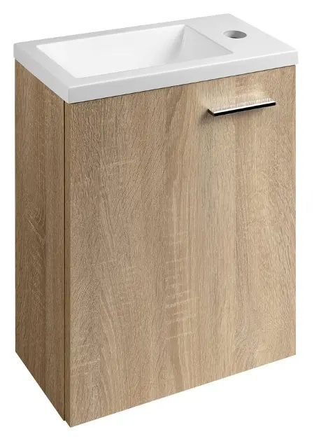 Aqualine Zoja - Mosdószekrény 37x50x18 cm, platina tölgyfa 51037DP