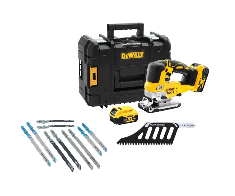 DeWALT - 18V AKU priamočiara píla, s príslušenstvom, 2x aku 5,0 Ah Li-Ion, nabíjačka DCS334P2A