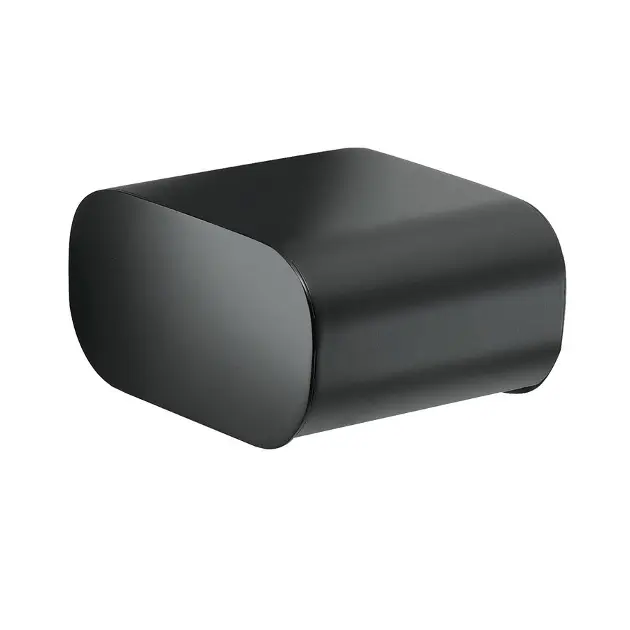 Sapho Gedy Outline - Toiletrolhouder met deksel, mat zwart 322514