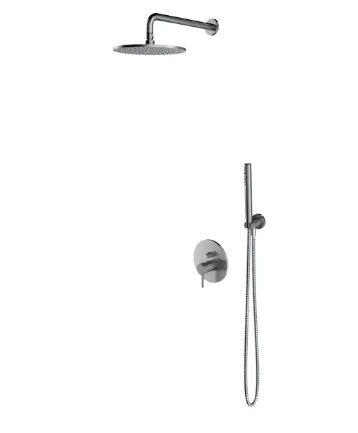 OMNIRES Y - Sprchový set s baterií pod omítku, s tělesem, průměr 25 cm, kartáčovaný nikl SYSY35NI