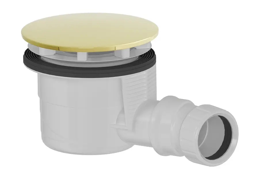 E-shop Polysan - Vaničkový sifón, priemer 90 mm, s krytkou, zlatá 17911G