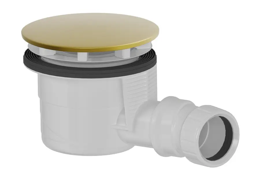 E-shop Polysan - Vaničkový sifón, priemer 90 mm, s krytkou, matná zlatá 17911GB
