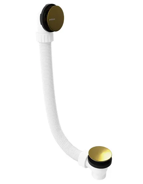 Levně Polysan - Vanová odtoková a přepadová souprava, Click-Clack, délka 120 cm, zlatá 71858.90