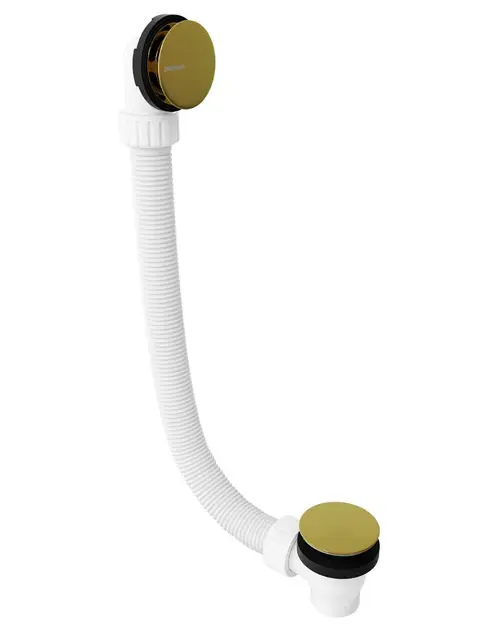 Levně Polysan - Vanová odtoková a přepadová souprava, Click-Clack, délka 120 cm, matná zlatá 71858.91