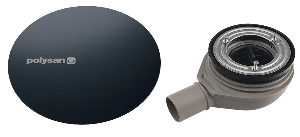E-shop Polysan - Vaničkový sifón Mirai, priemer 90 mm, s krytkou, gun metal 72730GM