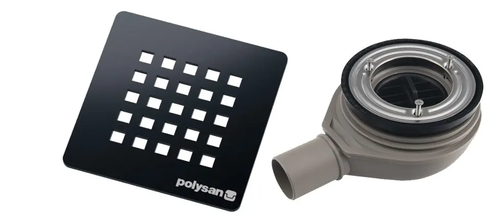 Polysan - Vaničkový sifón Treneca, priemer 90 mm, s krytkou, gun metal 84999.60