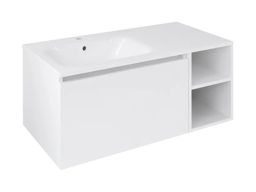 Levně Sapho Lorea - Umyvadlová skříňka 100x46x52 cm, 1x zásuvka, levá, matná bílá LE070-3131-L-11