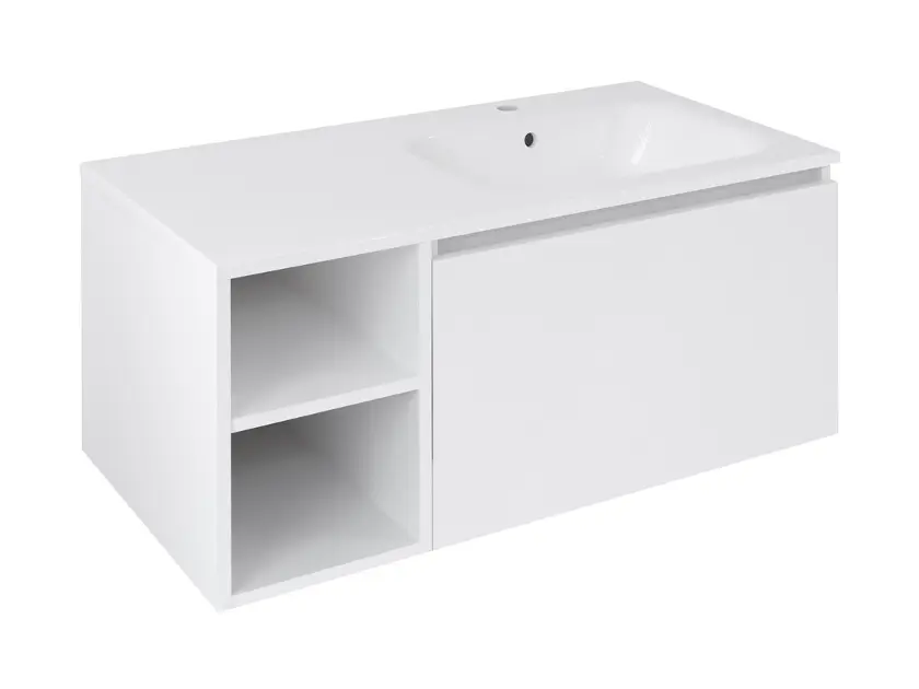 Levně Sapho Lorea - Umyvadlová skříňka 100x46x52 cm, 1x zásuvka, pravá, matná bílá LE070-3131-R-11