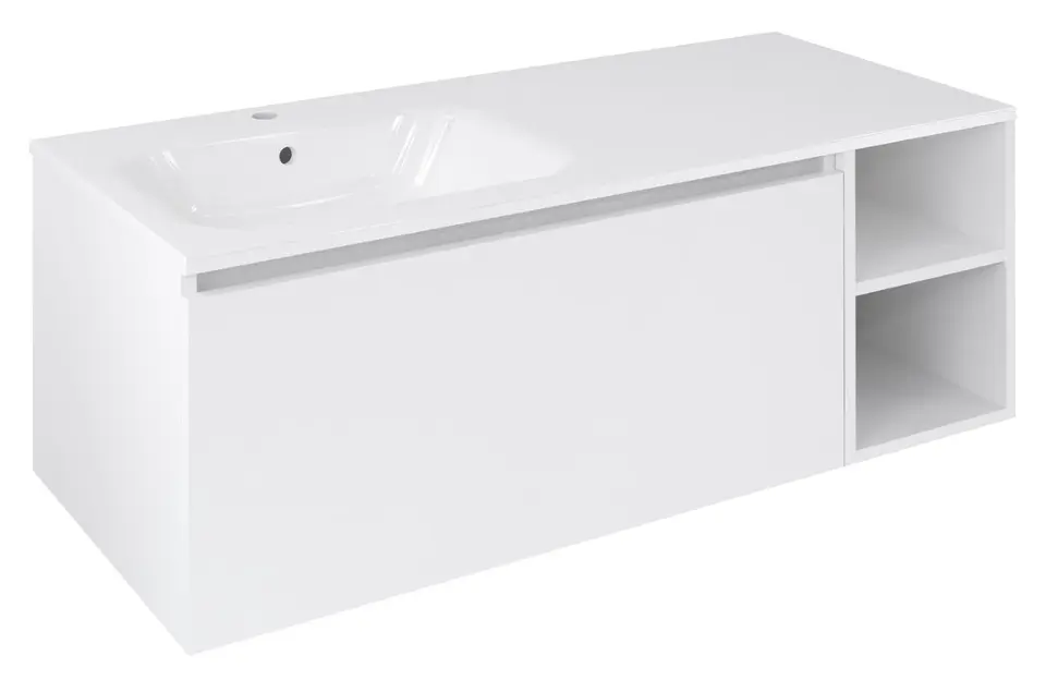 Levně Sapho Lorea - Umyvadlová skříňka 120x46x52 cm, 1x zásuvka, levá, matná bílá LE090-3131-L-04