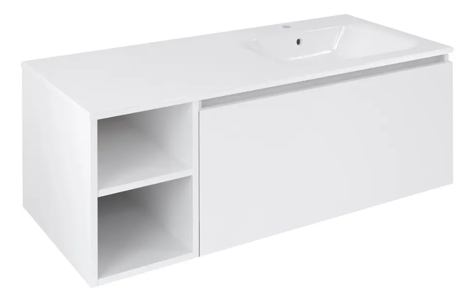 Levně Sapho Lorea - Umyvadlová skříňka 120x46x52 cm, 1x zásuvka, pravá, matná bílá LE090-3131-R-04