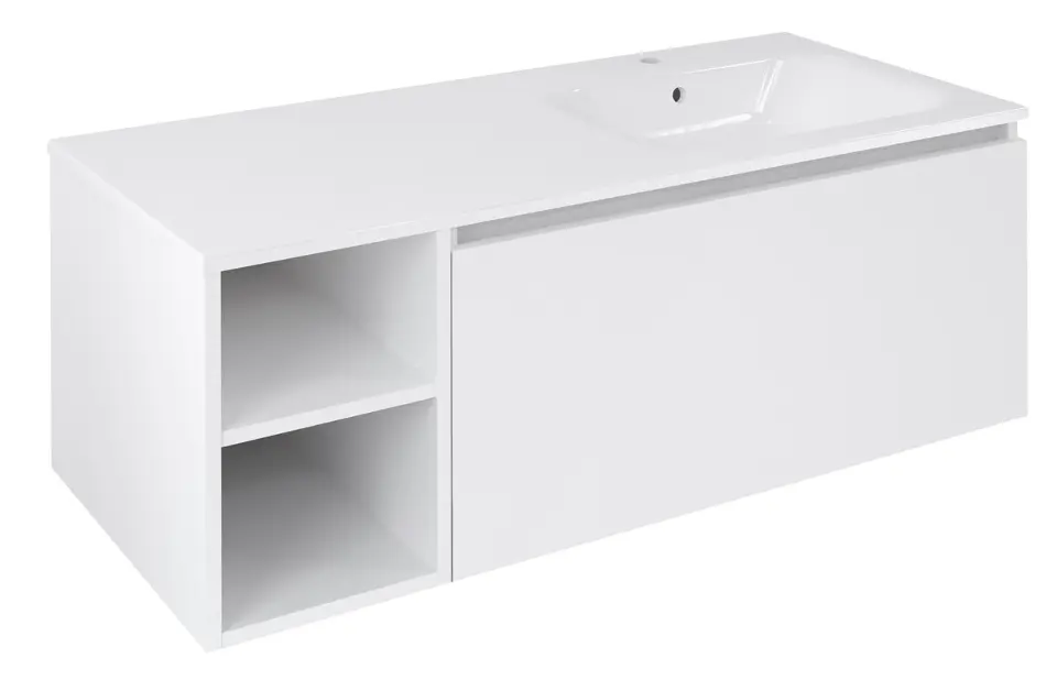 Sapho Lorea - Шкаф за мивка 120x46x52 см, 1 чекмедже, десен, матово бял LE090-3131-R-04