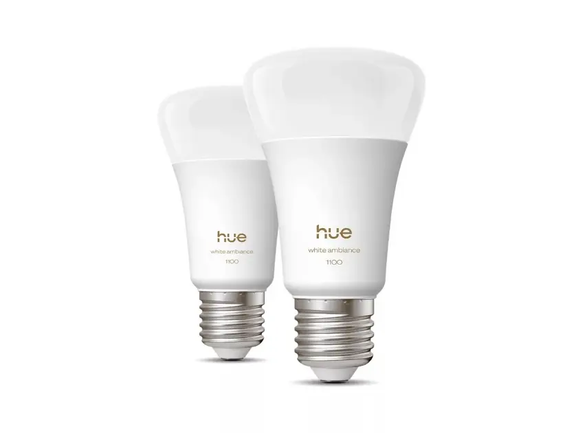 Levně Philips Hue White Ambiance - Chytrá LED žárovka E27, 1100 lm, teplá bílá, 2 ks 929003854902