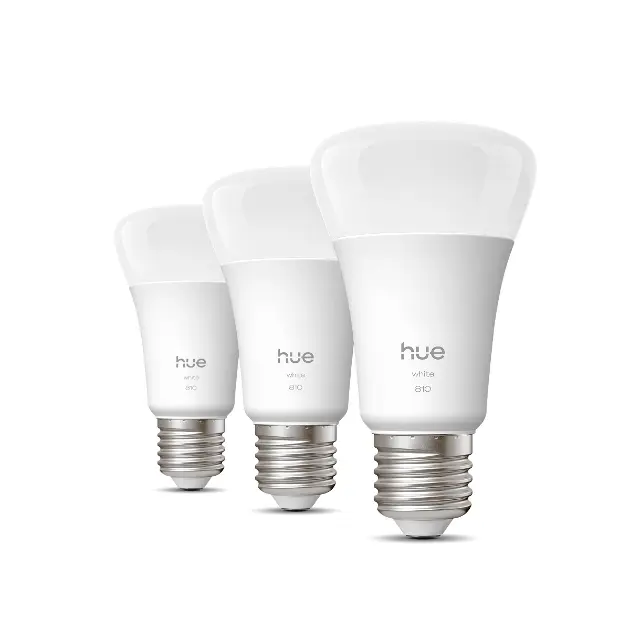 Levně Philips Hue White - Chytrá LED žárovka E27, 810 lm, teplá bílá, 3 ks 929003856002