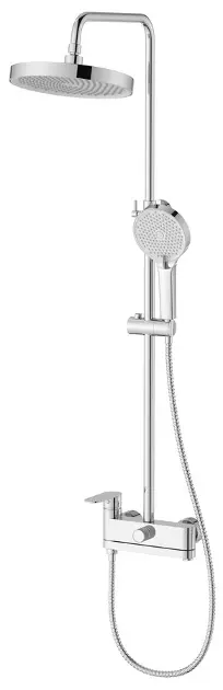 Sapho - Duschset mit Armatur, Durchmesser 26 cm, 2 Strahlarten, Chrom CF139