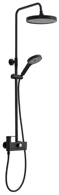Levně Sapho - Sprchový set s baterií, průměr 26 cm, 2 proudy, matná černá CF139B