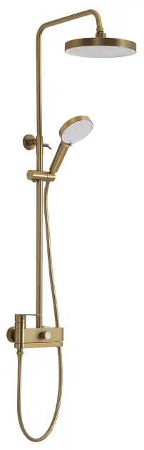 Levně Sapho - Sprchový set s baterií, průměr 26 cm, 2 proudy, matná zlatá CF139GB