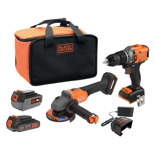 BLACK+DECKER - 6dílná sada AKU nářadí, baterií a nabíječky BCK24D1M1SB-QW