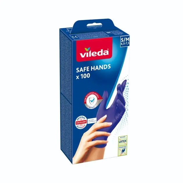Vileda - Handschuhe Safe Hands, Größe S/M, 100 Stück 167821