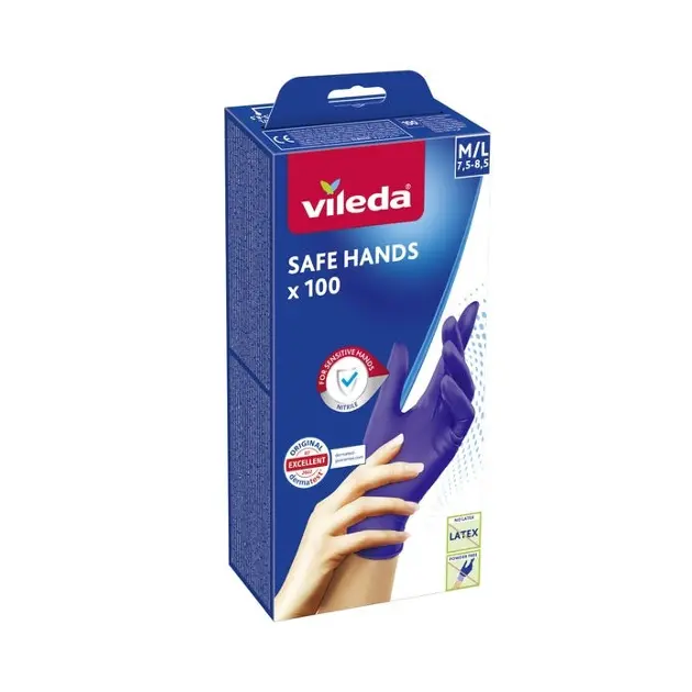 Vileda - Handschuhe Safe Hands, Größe M/L, 100 Stück 167824