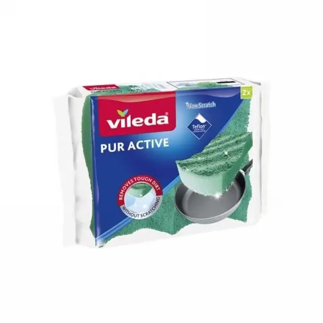 Vileda - Éponge active PUR moyenne, 2 pièces 169474
