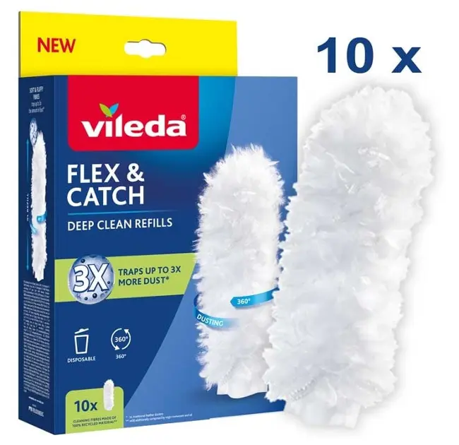 Vileda - Loquet flexible de remplacement pour le plumeau, 10 pièces 177662