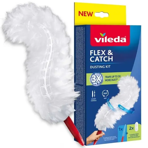 Vileda - Bac à poussière Flex Catch, avec manche court 179432