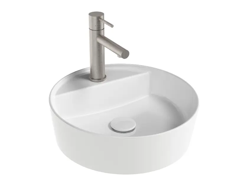 Ravak Uni Slim - Handwaschbecken, Durchmesser 40 cm, ohne Überlauf, mit Hahnloch, weiß X01717
