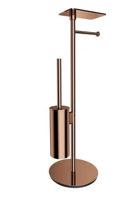 OMNIRES Modern Project - Držač za toaletni papir i držač za četku za WC s policom, bakar MP60820CP