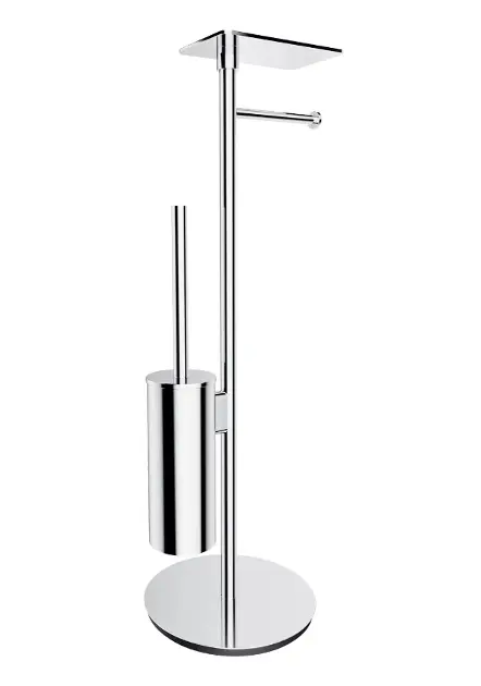 OMNIRES Modern Project - Držač za toaletni papir i držač za četku za WC s policom, kromirani MP60820CR
